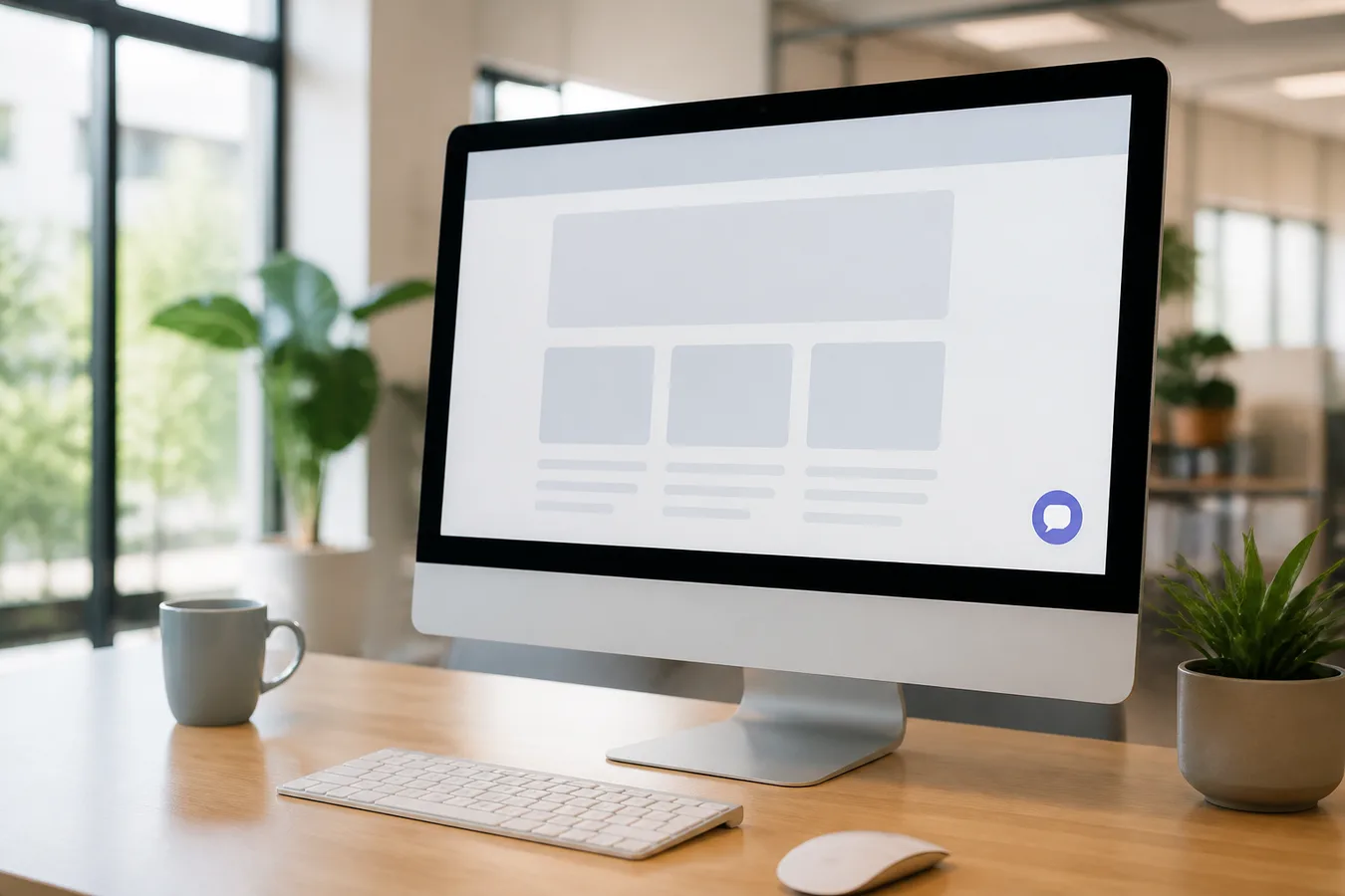 Masaüstü ekranda web sitesi sohbet asistanı widget’ı